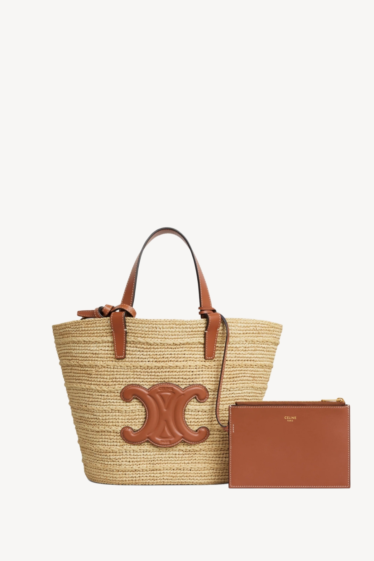 TEEN SUPPLE CELINE CLASSIC PANIER IN Raffia and calfskin - Image 3